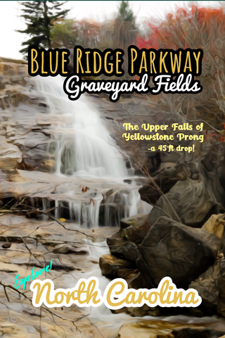 Graveyard fields upper falls waterfall blue ridge parkway North Carolina poster 