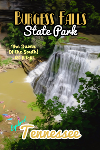 Burgess falls state park river hiking trail Tennessee waterfalls poster
