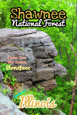Shawnee National Forest Stoneface Research Natural Area hiking trail Illinois poster 