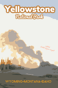 Yellowstone National Park Castle Geyser Poster Wyoming 