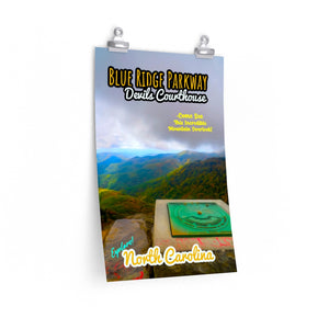 Blue Ridge Parkway Devils Courthouse Compass Poster