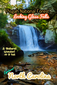 Pisgah National Forest looking glass falls waterfall North Carolina poster 