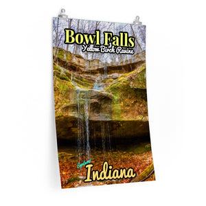 Yellow Birch Ravine Bowl Falls Poster