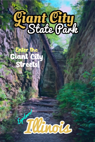 Giant City State Park city streets hiking trail poster Illinois 