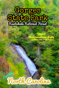Upper bearwallow falls waterfall gorges state park North Carolina nantahala National forest poster