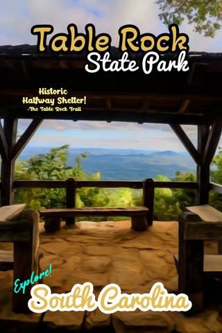 Halfway Shelter table Rock State Park South Carolina poster 