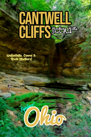 Cantwell Cliffs Hocking Hills State Park Ohio Waterfall Poster 