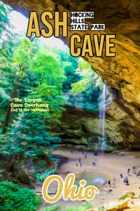 Hocking hills state park aah cave waterfall Ohio poster