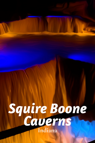 Squire Boone Caverns Travel Poster Rimstone Dam Indiana