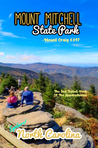 Mount Mitchell state park Mount Craig deep gap trail North Carolina poster 