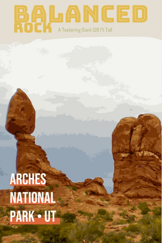 Balanced Rock Arches National Park Utah Landmark Poster