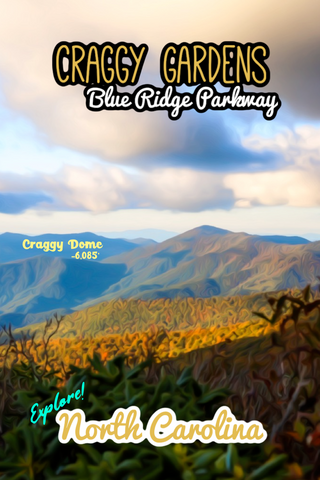Craggy Gardens Craggy Dome overlook blue ridge parkway North Carolina poster 