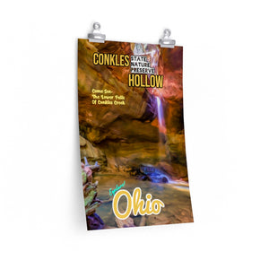 Conkles Hollow State Nature Preserve Waterfall Poster