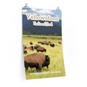 Yellowstone National Park Bison Wyoming Poster 