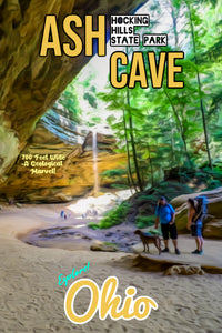 Hocking hills state park ash cave hiking trail poster Ohio