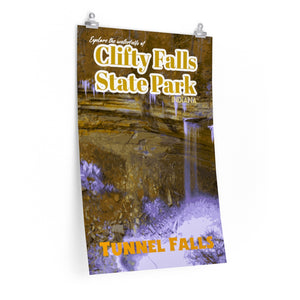 Clifty Falls State Park Tunnel Falls Indiana Poster
