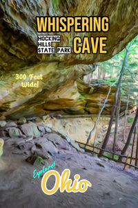 Hocking hills state park hiking trail to whispering cave rock shelter poster Ohio 