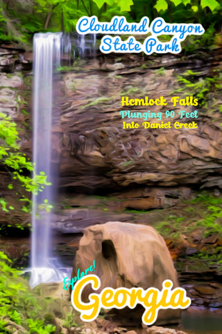 Cloudland Canyon State Park Hemlock Falls Waterfall Poster Georgia