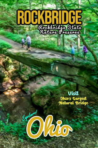 Rockbridge state nature preserve natural bridge in Hocking county Ohio poster