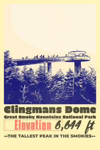 Clingmans Dome Great Smoky Mountain National Park Tennessee Poster 