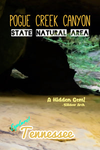 Pogue creek canyon state natural area killdeer arch bird arch upper canyon trail poster Tennessee 