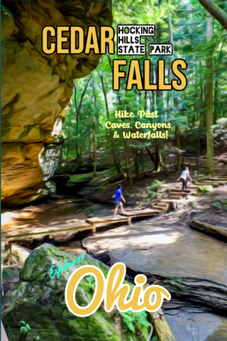 Hocking Hills State Park Cedar Falls Waterfall Poster Ohio 