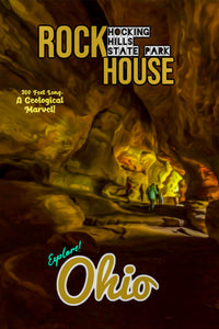Hocking Hills state Park rock house cave poster ohio