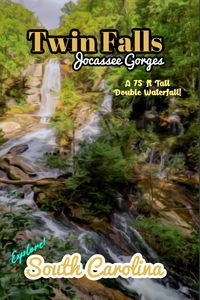 Jocassee gorges twin falls waterfall South Carolina poster 