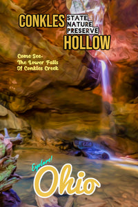 Conkles hollow state nature preserve lower falls waterfall poster Hocking hills ohio