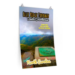 Blue Ridge Parkway Devils Courthouse Compass Poster