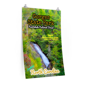 Gorges State Park Upper Bearwallow Falls Poster