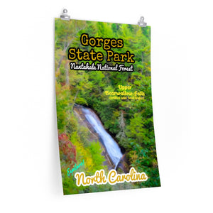 Gorges State Park Upper Bearwallow Falls Poster